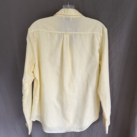 Vintage Square One Button-Up Shirt Butter Yellow Rainbow Embroidery Women Sz M/L - Picture 7 of 14